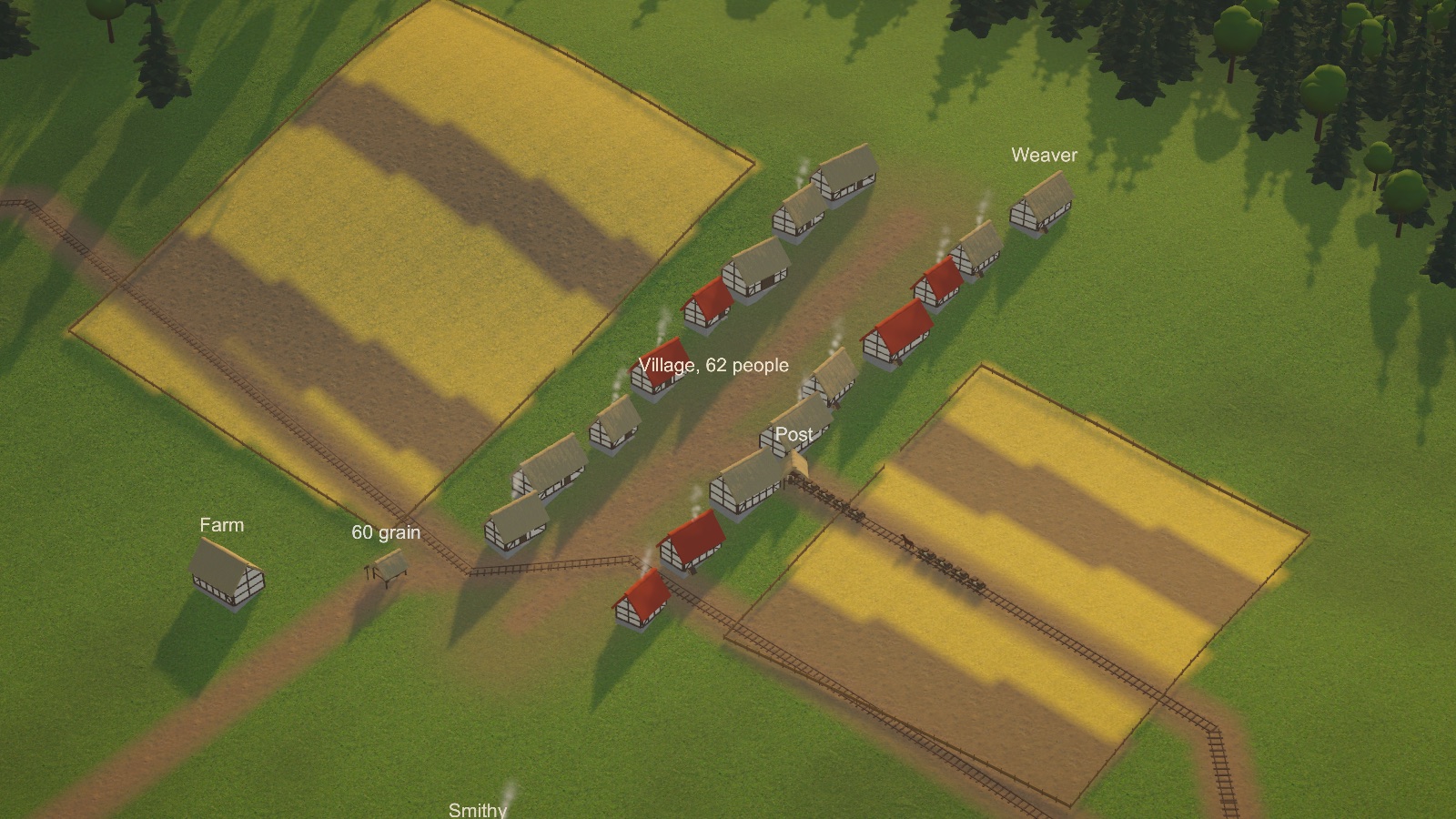 The village as the game opens