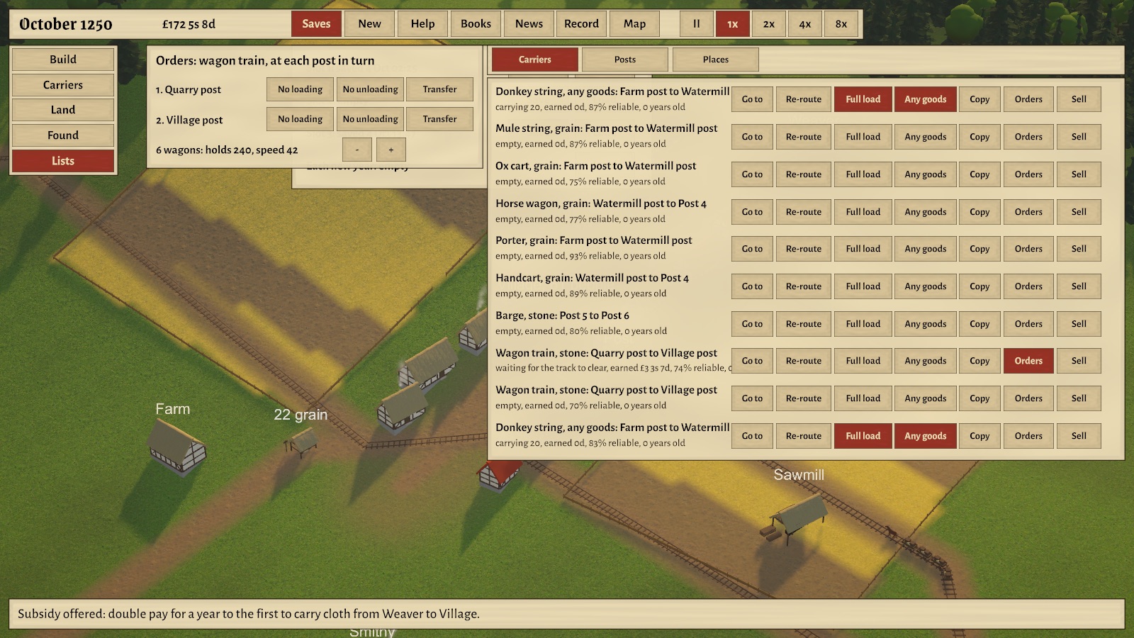 Orders and wagons